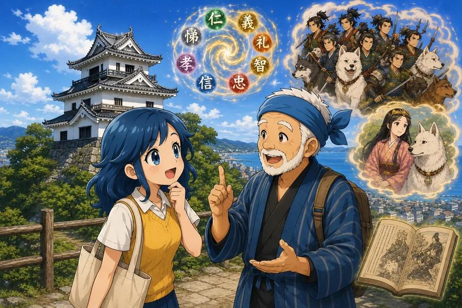 【館山市】うみこと歩く館山城⑥｜八犬伝に出会う・物語と史実はどう違う？